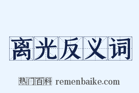 离光反义词是什么意思的图片
